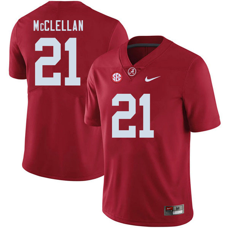 Men #21 Jase McClellan Alabama Crimson Tide College Football Jerseys Sale-Crimson